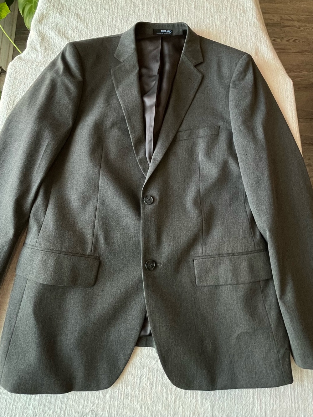 Murano Wardrobe Essentials Mens Gray Blazer Sport Coat Jacket Size Large Stretch